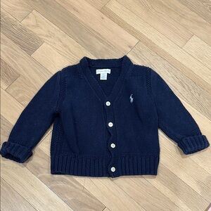 Ralph Lauren Blue Knit Sweater with Embroidered Logo